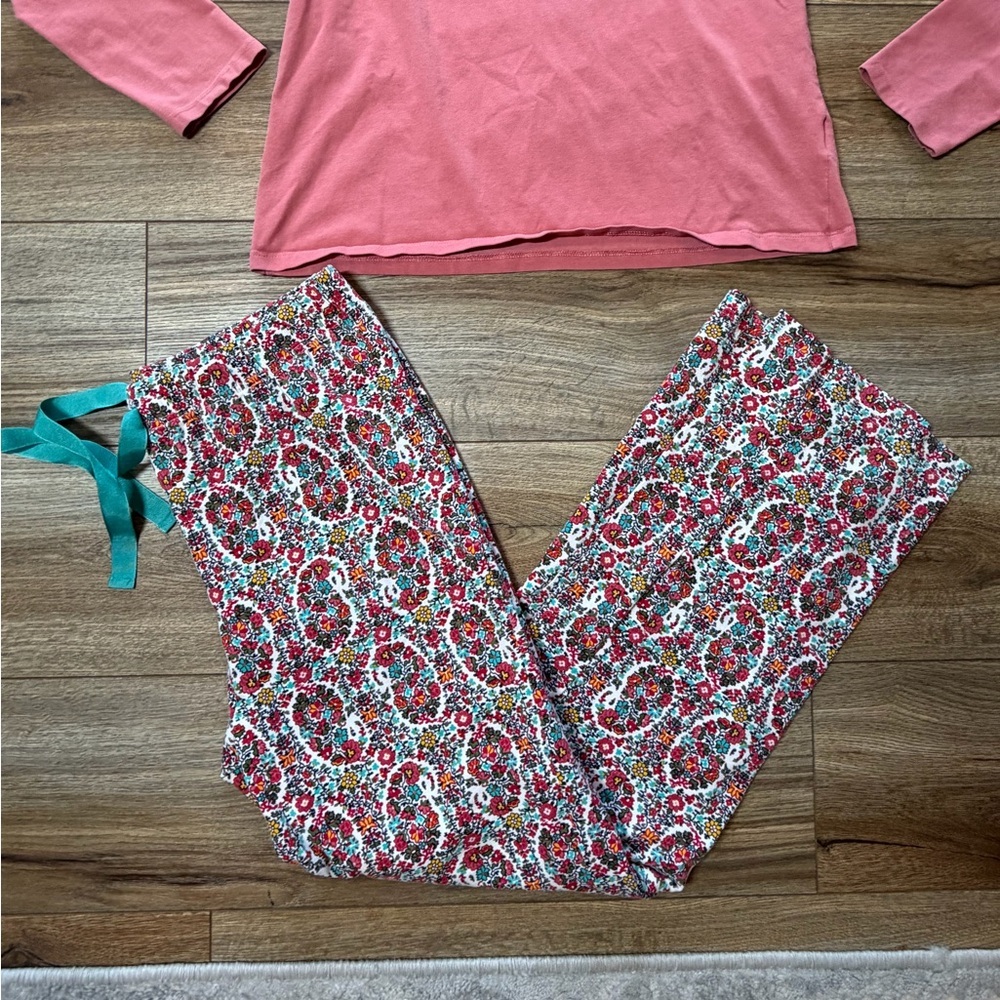 Lands' End 2-piece knit Floral long sleeve pajama set - Picture 3 of 11